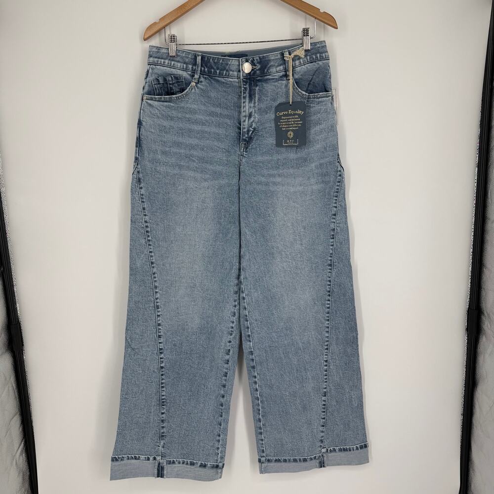 Democracy "Ab"solution Skyrise Wide Leg Jeans with Cuffed Spliced Side Step Hem